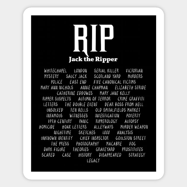 RIP Jack the Ripper Sticker by Shock Emporium